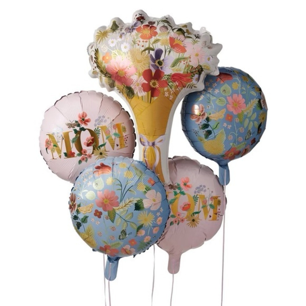 Rifle Paper Co. nwt 5ct Strawberry Fields Mother's Day Foil Balloon Bundle